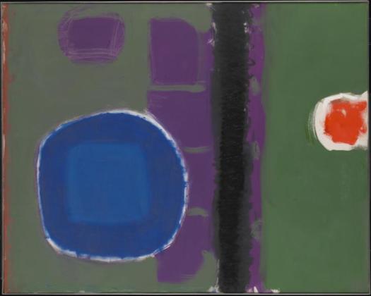 Green and Purple Painting with Blue Disc : May 1960 1960 by Patrick Heron 1920-1999